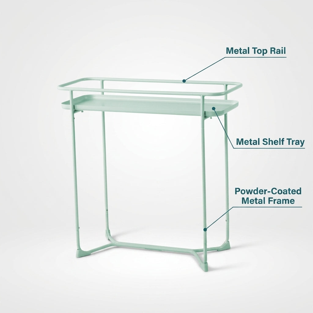 Modern Loft Metal Side Table Flower Stand Rectangle-Mint