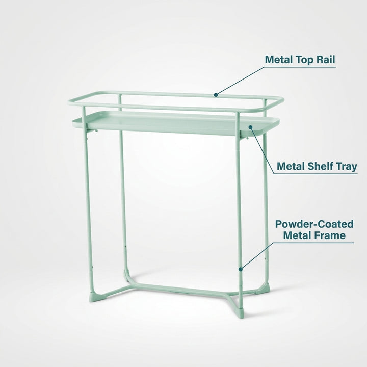 Modern Loft Metal Side Table Flower Stand Rectangle-Mint