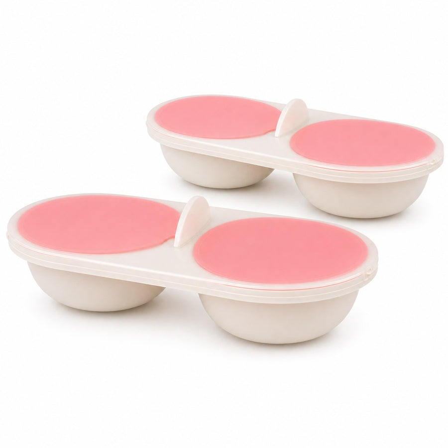 Microwave Egg Poacher Steamer Bowl 2 Pack - Double Cup Design
