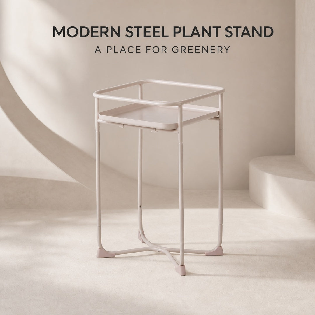 Modern Loft Metal Side Table & Flower Stand - Square Pink