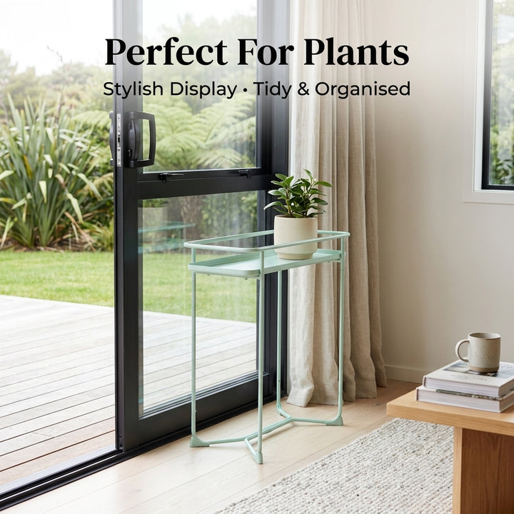 Modern Loft Metal Side Table Flower Stand Rectangle-Mint
