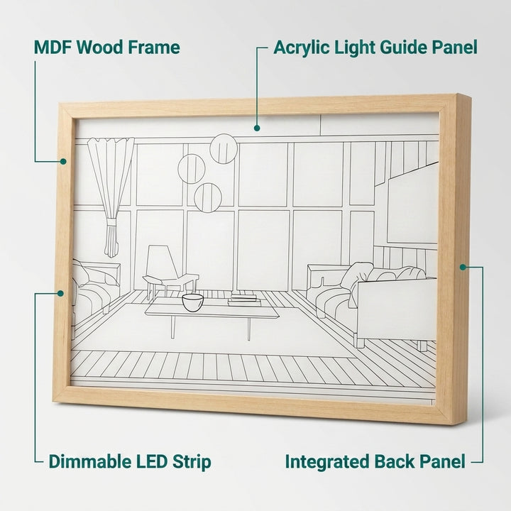 LED Light Painting Decoration - Dimmable 3-Tone Desktop & Wall Art