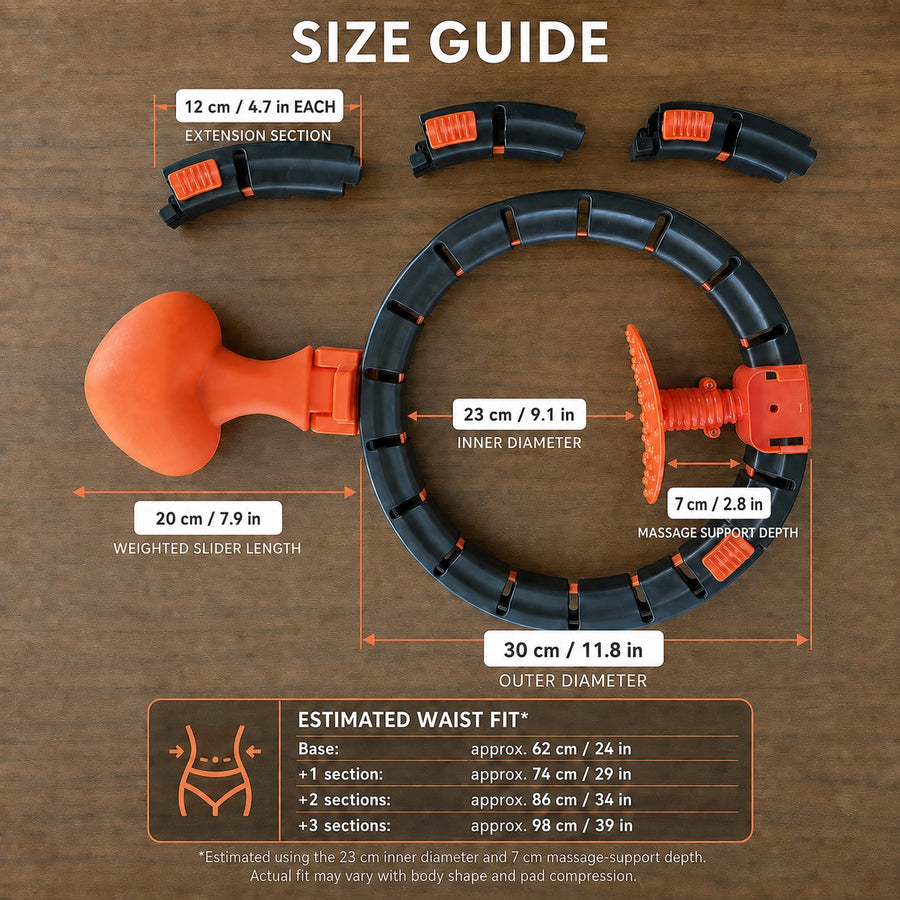 Adjustable Weighted Fitness Hula Hoop with Sliding Weight