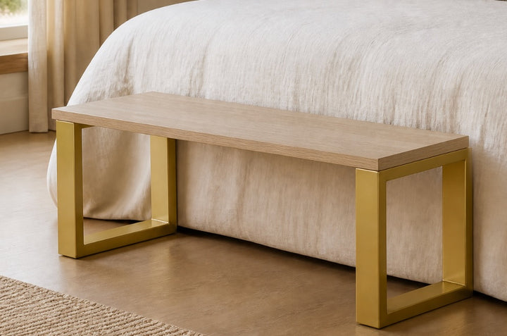 Set of 2 Gold Steel Furniture Legs 43cm for DIY Low Furniture