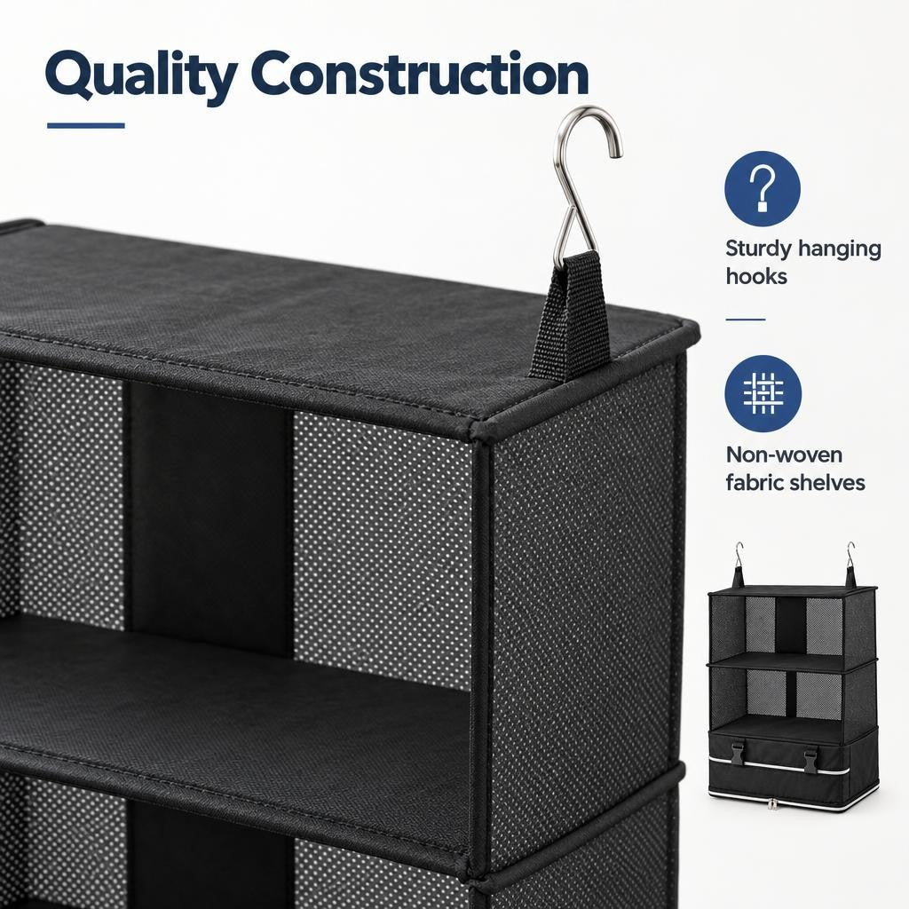 Hanging Closet Organiser XL – Space-Saving Fabric Storage