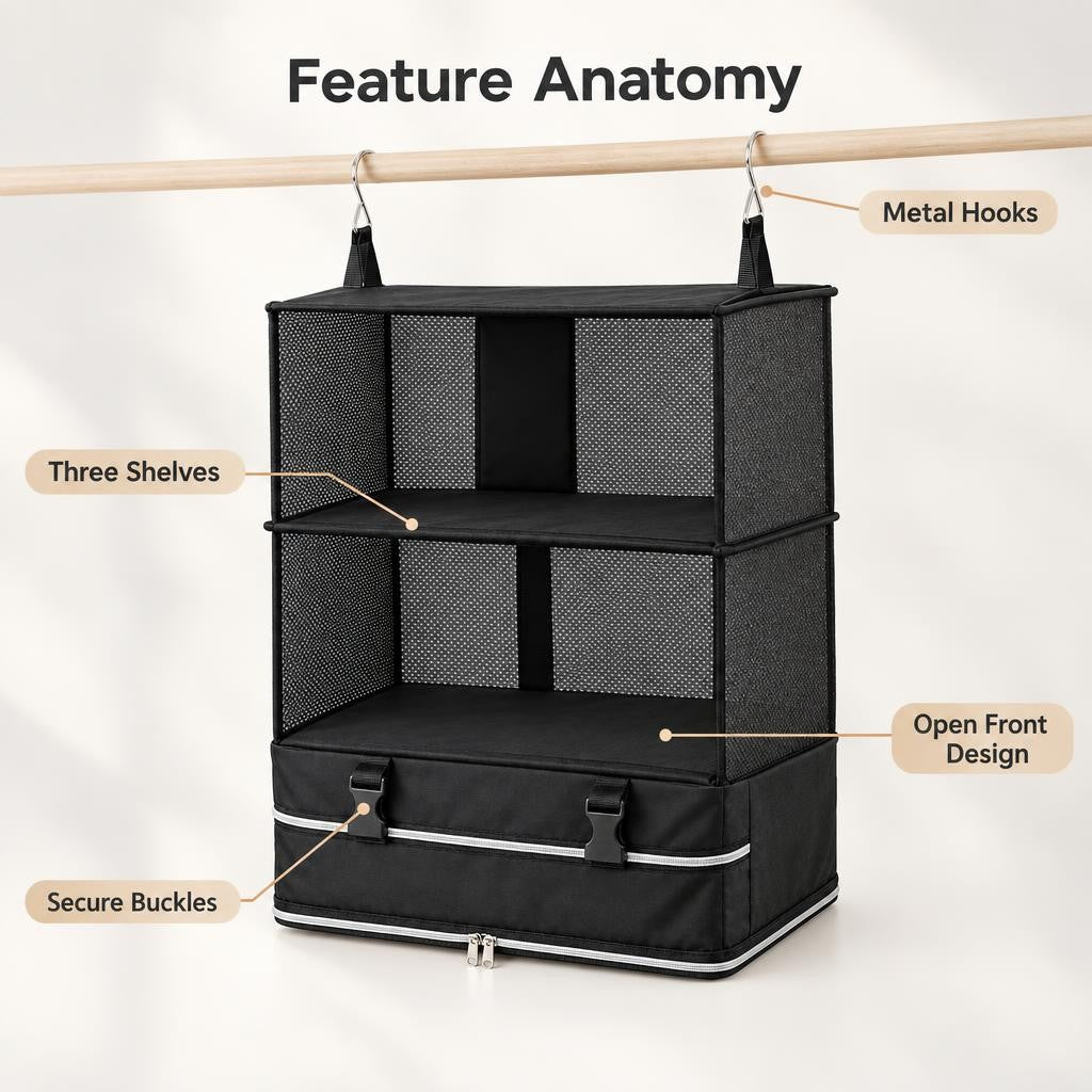Hanging Closet Organiser XL – Space-Saving Fabric Storage
