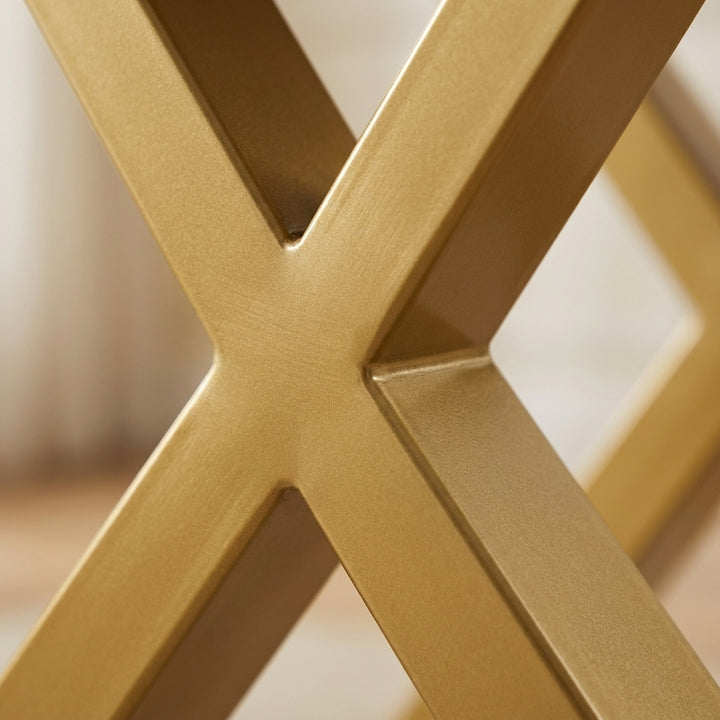 Set of 2 Steel X Shape DIY Table Bench Legs 72cm Gold