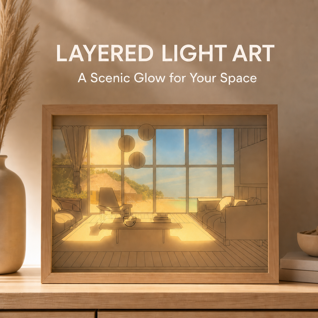 LED Light Painting Decoration - Dimmable 3-Tone Desktop & Wall Art