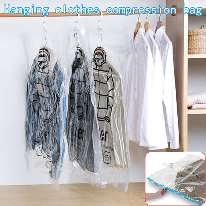 2pack Hanging Vacuum Bag Clothes Storage Cover 67 x 90cm