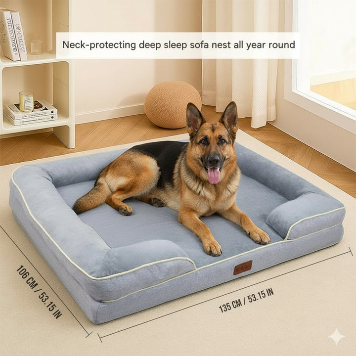 Orthopedic Memory Foam Dog Bed with Bolster Sides - 3XL
