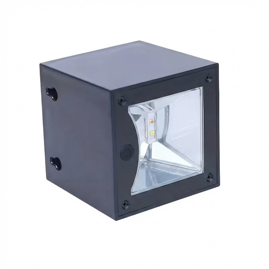 Solar Square Wall Lamp Outdoor Waterproof LED Fence Light Smart Sensor