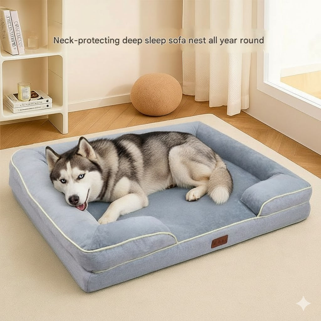 Orthopedic Memory Foam Dog Bed with Bolster Sides - 2XL