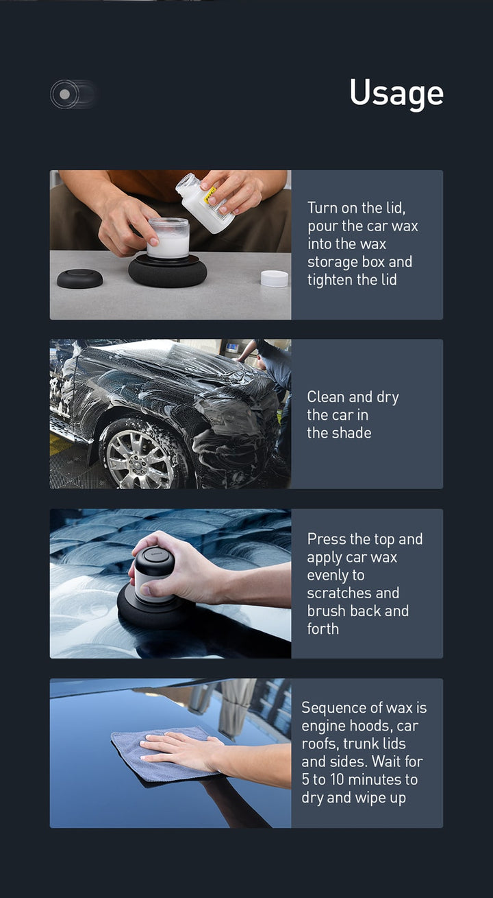Manual Lazy Car Waxing Tool Set Includes Liquid Wax