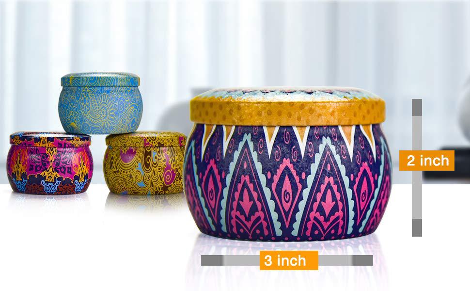 4PCS Stress Relief Scented Candles Pure Soy Wax Tin Candle