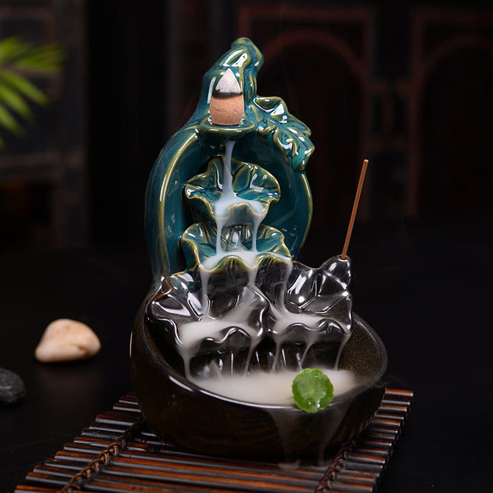 Ceramic Waterfall Backflow Incense Burner-Gourd