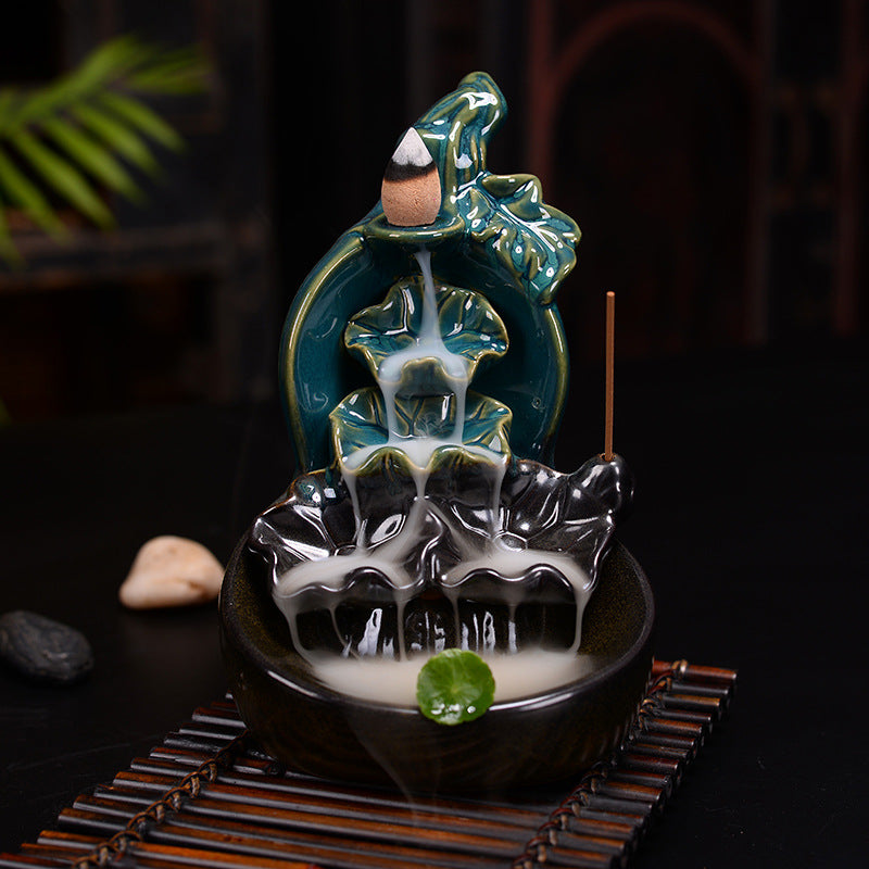 Ceramic Waterfall Backflow Incense Burner-Gourd