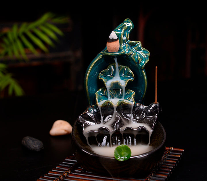 Ceramic Waterfall Backflow Incense Burner-Gourd