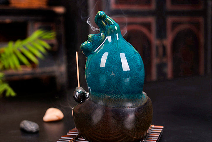 Ceramic Waterfall Backflow Incense Burner-Gourd