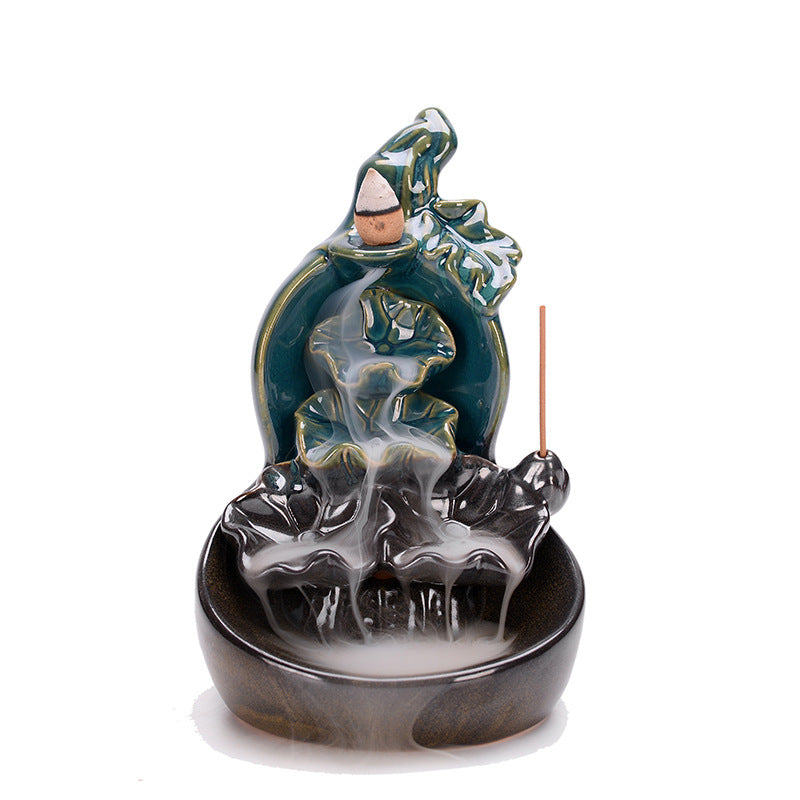Ceramic Waterfall Backflow Incense Burner-Gourd