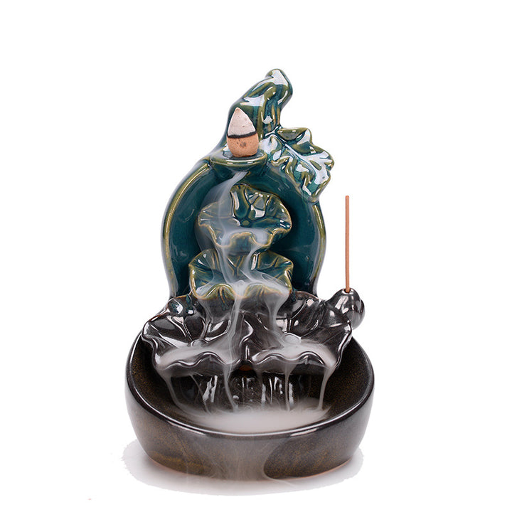 Ceramic Waterfall Backflow Incense Burner-Gourd