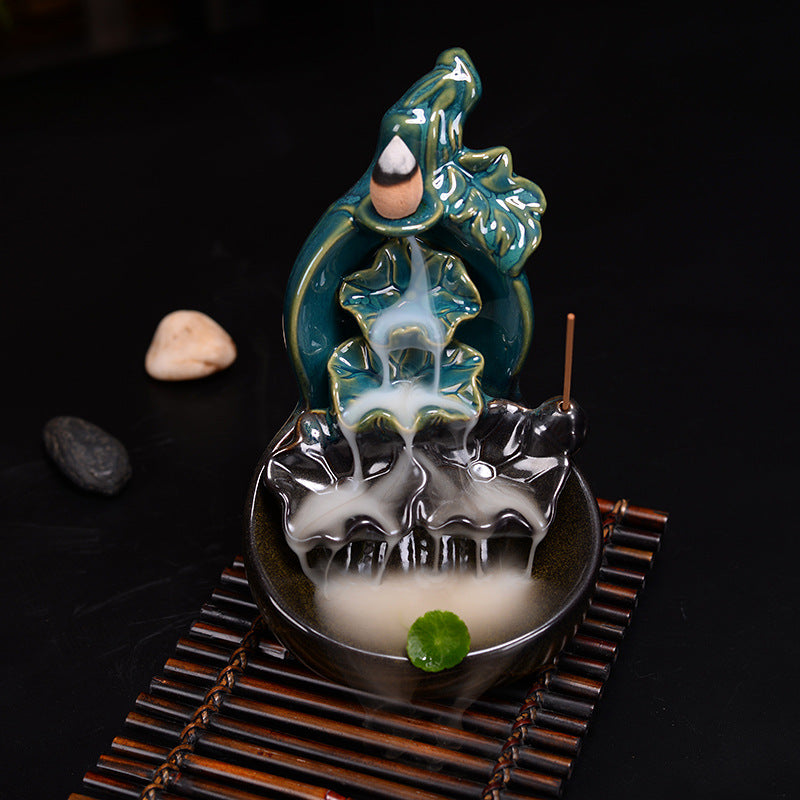 Ceramic Waterfall Backflow Incense Burner-Gourd
