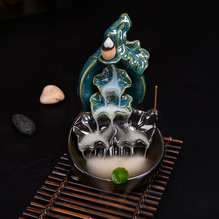 Ceramic Waterfall Backflow Incense Burner-Gourd