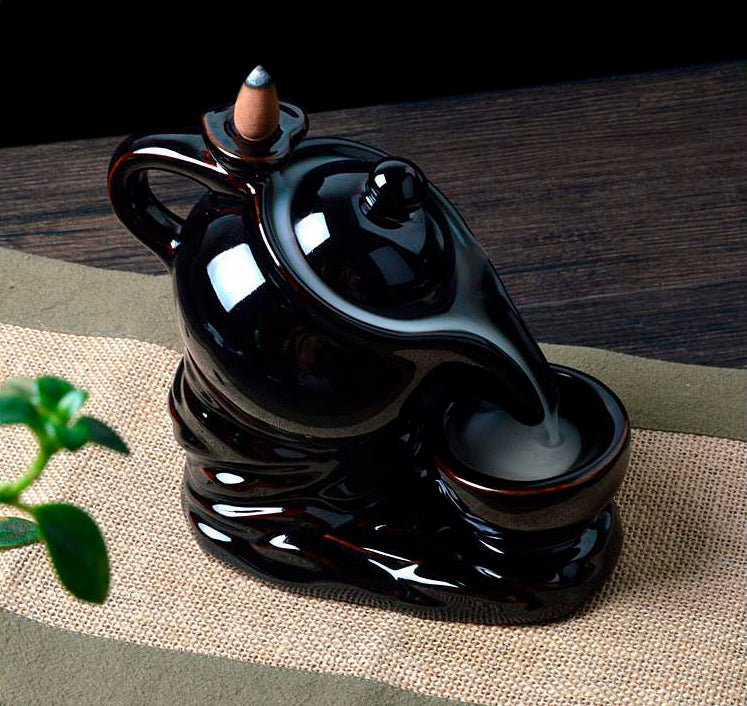 Ceramic Waterfall Backflow Incense Burner-Teapot