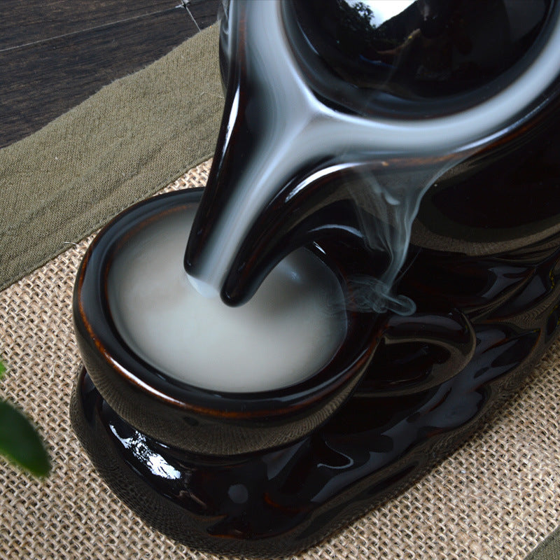 Ceramic Waterfall Backflow Incense Burner-Teapot