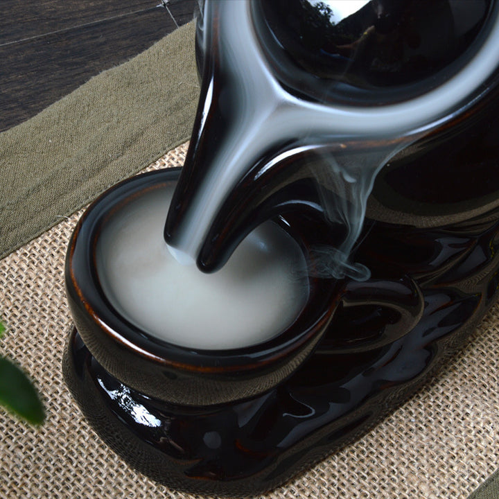 Ceramic Waterfall Backflow Incense Burner-Teapot