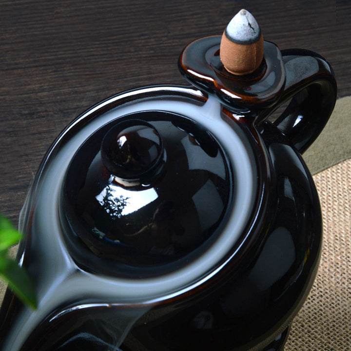 Ceramic Waterfall Backflow Incense Burner-Teapot