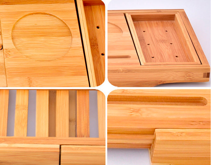 Bamboo Bathtub Caddy Tray with Extending Sides