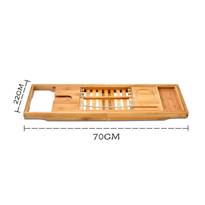Bamboo Bathtub Caddy Tray with Extending Sides