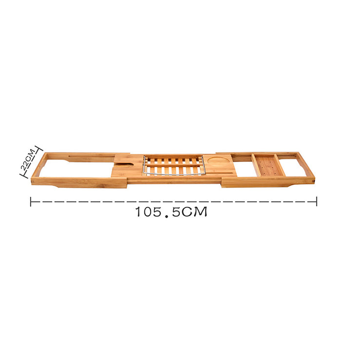 Bamboo Bathtub Caddy Tray with Extending Sides