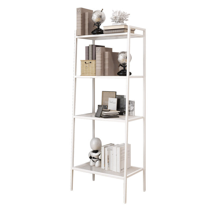 4 Tier Steel Mesh Ladder Shelf Display Rack 60x35x147cm-White