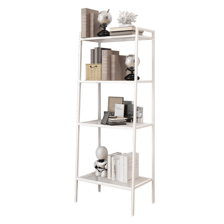 4 Tier Steel Mesh Ladder Shelf Display Rack 60x35x147cm-White