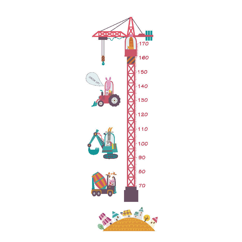 Tower Crane Height Kids Wall Sticker