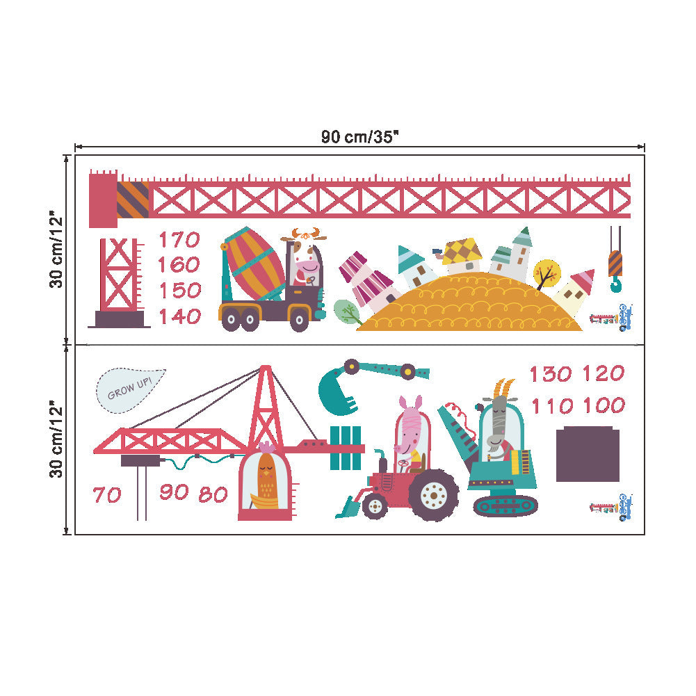 Tower Crane Height Kids Wall Sticker