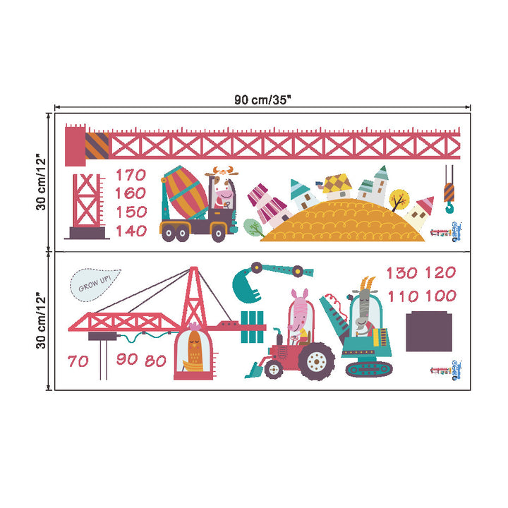 Tower Crane Height Kids Wall Sticker