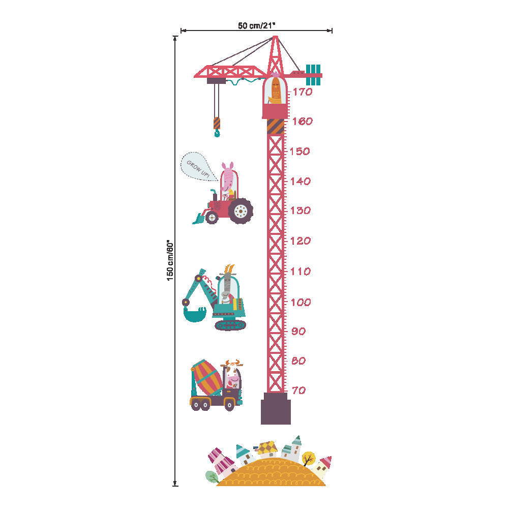 Tower Crane Height Kids Wall Sticker