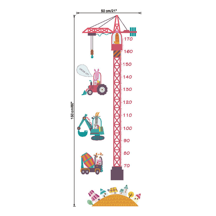 Tower Crane Height Kids Wall Sticker