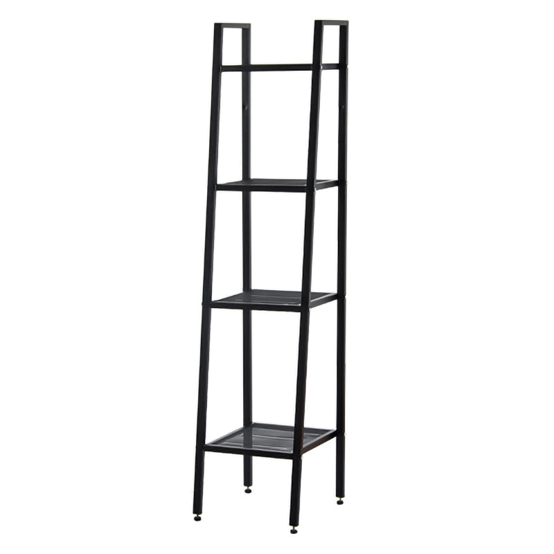 4 Tier Steel Mesh Ladder Shelf Display Rack Black 30x35x147cm