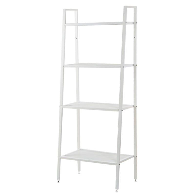 4 Tier Steel Mesh Ladder Shelf Display Rack 60x35x147cm-White