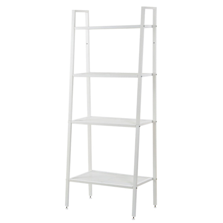 4 Tier Steel Mesh Ladder Shelf Display Rack 60x35x147cm-White