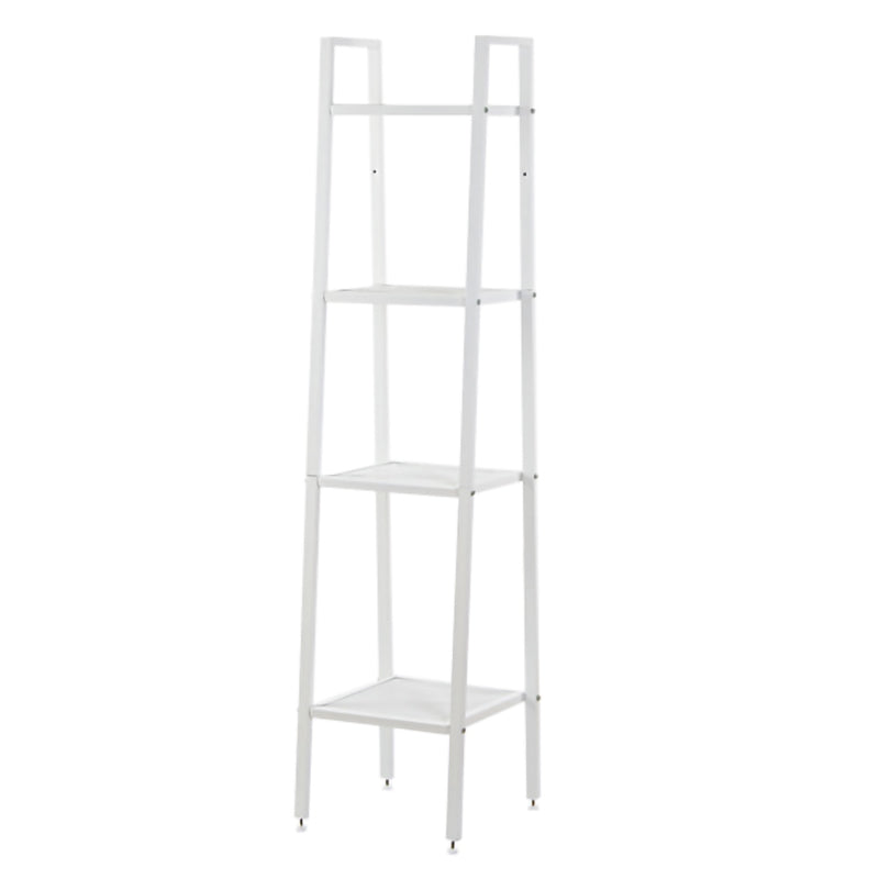 4 Tier Steel Mesh Ladder Shelf Display Rack 30x35x147cm-White