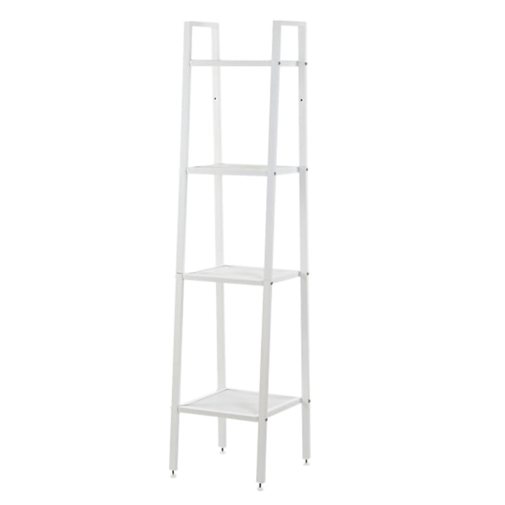 4 Tier Steel Mesh Ladder Shelf Display Rack 30x35x147cm-White