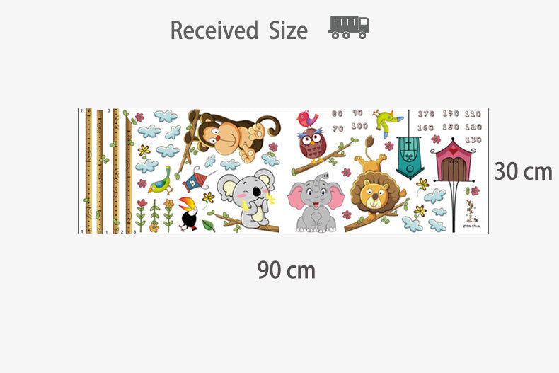 Animal Tree Height Kids Wall Sticker