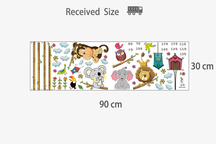 Animal Tree Height Kids Wall Sticker