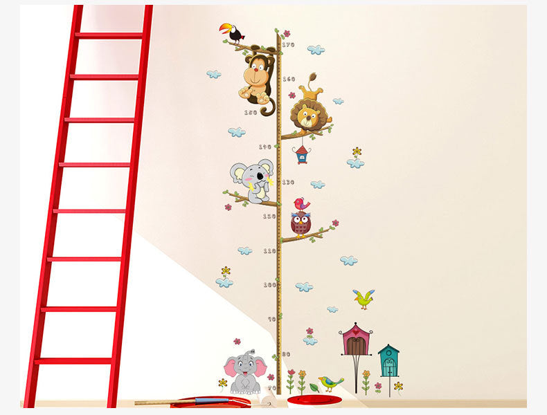 Animal Tree Height Kids Wall Sticker