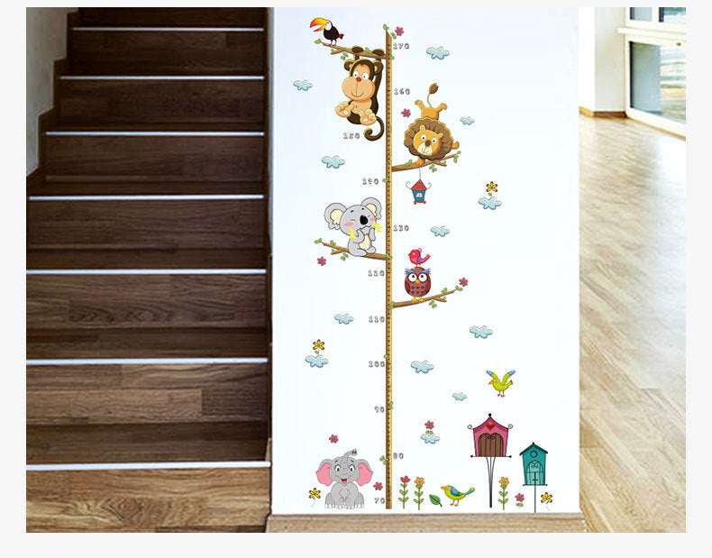 Animal Tree Height Kids Wall Sticker