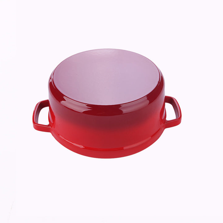 Round Enamel Coated Cast Iron Pot Red 26cm